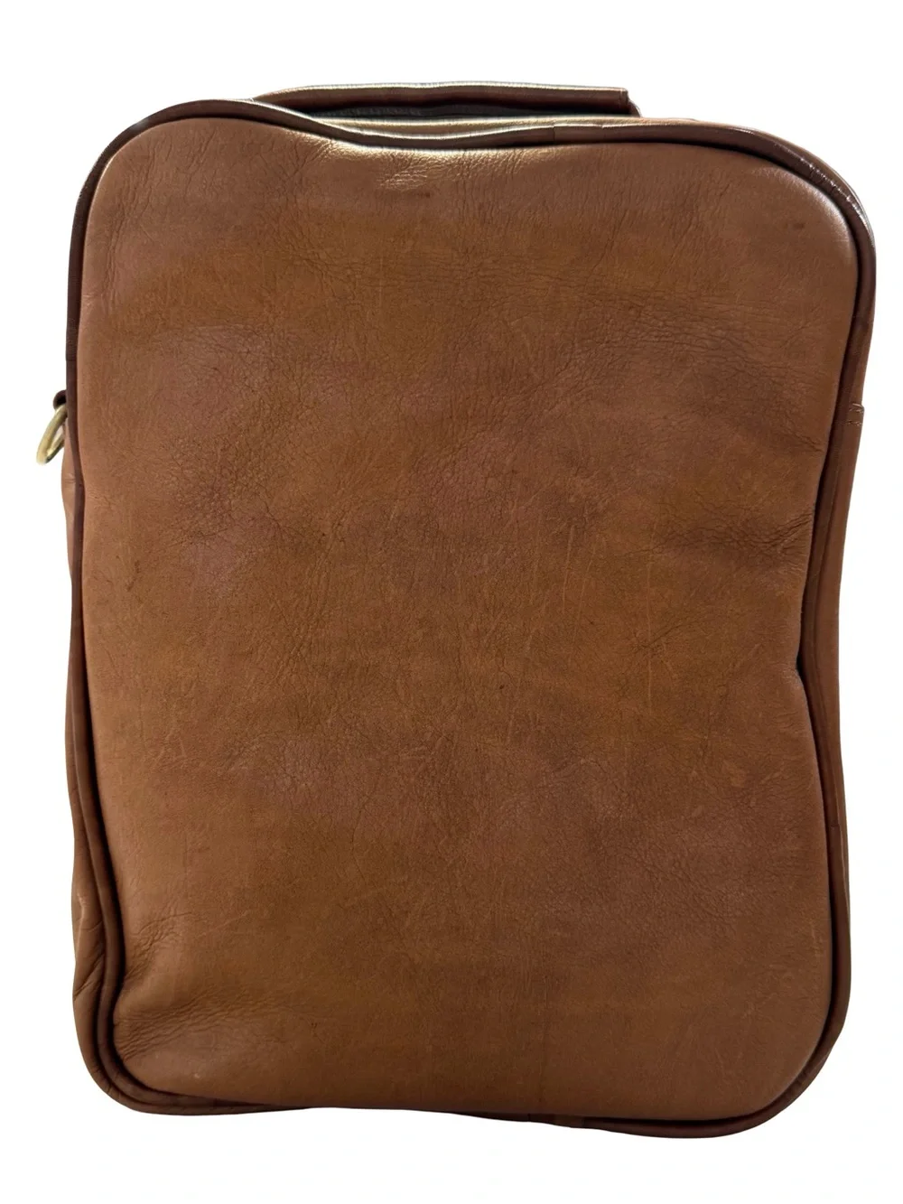 Vintage Geonardi Genuine Leather Crossbody Messenger Bag Brown Made in Colombia